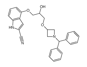 4-[3-(1-benzhydrylazetidin-3-yl)oxy-2-hydroxypropoxy]-1H-indole-2-carbonitrile Structure