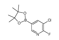 3-氯-2-氟-5-(4,4,5,5-四甲基-1,3,2-二氧杂环戊硼烷-2-基)吡啶结构式