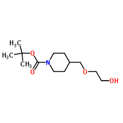 4-((2-羟基乙氧基)甲基)哌啶-1-羧酸叔丁酯结构式