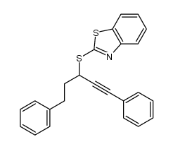 2-[(1,5-diphenylpent-1-yn-3-yl)thio]benzo[d]thiazole结构式