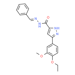 (E)-N-benzylidene-3-(4-ethoxy-3-methoxyphenyl)-1H-pyrazole-5-carbohydrazide Structure