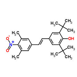 4-[(E)-2-(3,5-Dimethyl-4-nitrophenyl)vinyl]-2,6-bis(2-methyl-2-propanyl)phenol结构式