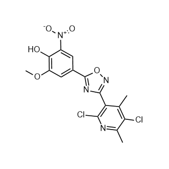 4-[3-(2,5-Dichloro-4,6-dimethyl-3-pyridinyl)-1,2,4-oxadiazol-5-yl]-2-methoxy-6-nitrophenol Structure