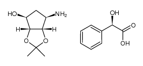 (3aR,4S,6R,6aS)-6-amino-2,2-dimethyltetrahydro-3aH-cyclopenta-[d][1,3]dioxol-4-ol D-(-)-mandelate结构式