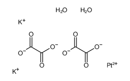 双(草酸根)铂(II)酸钾 二水合物结构式