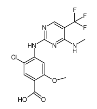 5-chloro-2-methoxy-4-(4-(methylamino)-5-(trifluoromethyl)pyrimidin-2- ylamino)benzoic acid Structure