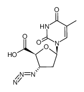 3'-azido-3'-deoxy-thymidine-5'-carboxylic acid Structure