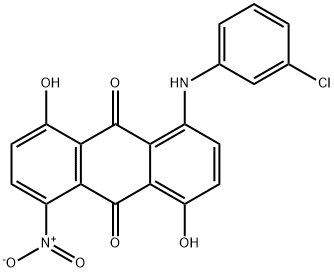 1-(3-氯苯基氨基)-4,8-二羟基-5-硝基-9,10-蒽二酮结构式