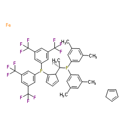 (S)-1-{(RP)-2-[双(4-甲氧基-3,5-二甲基苯基)膦]二茂铁基}乙基二环己基膦结构式