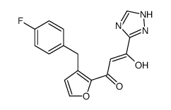 (Z)-1-[3-[(4-fluorophenyl)methyl]furan-2-yl]-3-hydroxy-3-(1H-1,2,4-triazol-5-yl)prop-2-en-1-one结构式