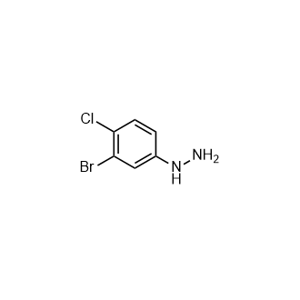 (3-溴-4-氯苯基)肼结构式