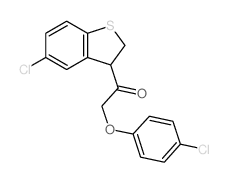 1-(5-chloro-2,3-dihydro-1-benzothiophen-3-yl)-2-(4-chlorophenoxy)ethanone结构式