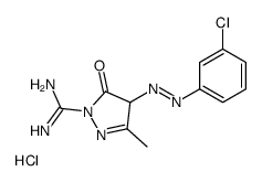 4-[(3-chlorophenyl)diazenyl]-3-methyl-5-oxo-4H-pyrazole-1-carboximidamide,hydrochloride Structure