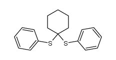 cyclohexane-1,1-diylbis(phenylsulfane)结构式