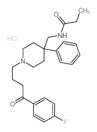 Propanamide,N-[[1-[4-(4-fluorophenyl)-4-oxobutyl]-4-phenyl-4-piperidinyl]methyl]-,hydrochloride (1:1) Structure