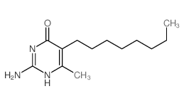 4 (1H)-Pyrimidinone, 2-amino-6-methyl-5-octyl- Structure