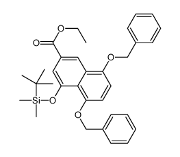 Ethyl 5,8-bis(benzyloxy)-4-{[dimethyl(2-methyl-2-propanyl)silyl]o xy}-2-naphthoate Structure