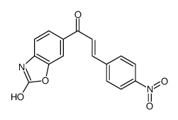 6-[(E)-3-(4-nitrophenyl)prop-2-enoyl]-3H-1,3-benzoxazol-2-one结构式