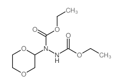1,2-Hydrazinedicarboxylicacid, 1-(1,4-dioxan-2-yl)-, 1,2-diethyl ester结构式