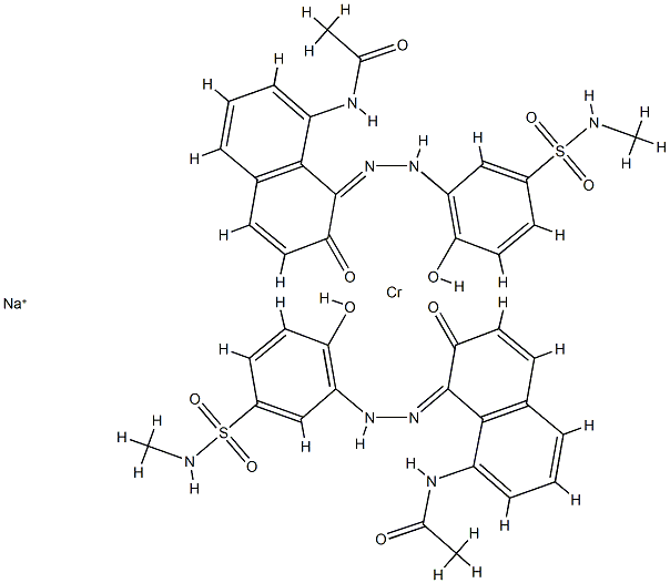 双[N-[7-羟基-8-[[2-羟基-5-[(甲氨基磺酰基)]苯基]偶氮]-1-萘基]乙酰氨基]合铬酸钠结构式