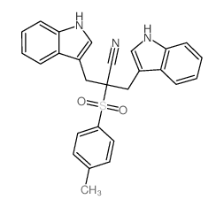 1H-Indole-3-propanenitrile,a-(1H-indol-3-ylmethyl)-a-[(4-methylphenyl)sulfonyl]- structure