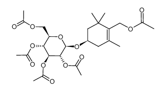 (4R)-4-(β-D-Glucopyranosyloxy)-2,6,6-trimethyl-1-cyclohexen-1-methanol-pentaacetat结构式