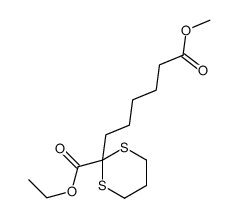 ethyl 2-(6-methoxy-6-oxohexyl)-1,3-dithiane-2-carboxylate结构式