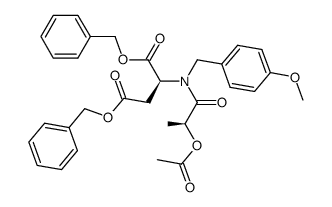 dibenzyl (L)-N-(p-methoxybenzyl)-N-[(2S)-acetoxypropionyl]aspartate Structure