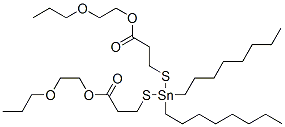 5,5-二辛基-9-氧代-10,13-二氧杂-4,6-二硫杂-5-锡十六烷基酸-2-丙氧基乙基酯结构式