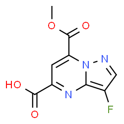 3-氟-7-(甲氧羰基)吡唑并[1,5-a]嘧啶-5-羧酸结构式