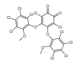 3,6-dichloro-4,5-bis(2,3,4,5-tetrachloro-6-methoxyphenoxy)cyclohexa-3,5-diene-1,2-dione结构式