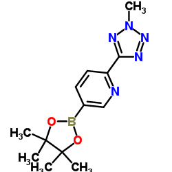 2-(2-甲基-2H-四唑-5-基)吡啶-5-硼酸频哪醇酯结构式