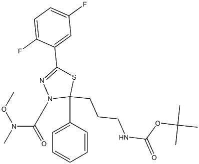 Tert-Butyl (3-(5-(2,5-Difluorophenyl)-3-(Methoxy(Methyl)Carbamoyl)-2-Phenyl-2,3-Dihydro-1,3,4-Thiadiazol-2-Yl)Propyl)Carbamate Structure