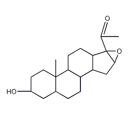 16a,17-环氧-3β-羟基-5α-孕烷-20-酮结构式