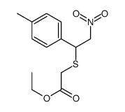ethyl 2-[1-(4-methylphenyl)-2-nitroethyl]sulfanylacetate结构式