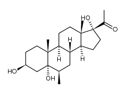 3β,5,17-trihydroxy-6β-methyl-5α-pregnan-20-one Structure