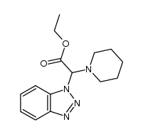 ethyl 2-(1H-benzo[d][1,2,3]triazol-1-yl)-2-(piperidin-1-yl)acetate结构式