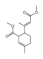 Methyl 6-(3-methoxy-1-methyl-3-oxo-1-propenyl)-3-methyl-2-cyclohexane-1-carboxylate结构式