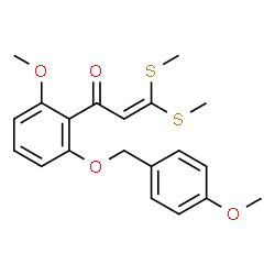 1-(2-甲氧基-6-((4-甲氧基苄基)氧基)苯基)-3,3-双(甲硫基)丙-2-烯-1-酮结构式