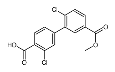 2-chloro-4-(2-chloro-5-methoxycarbonylphenyl)benzoic acid Structure