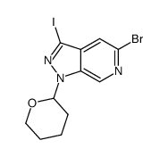 5-溴-3-碘-1-(四氢-2H-吡喃-2-基)-1H-吡唑并[3,4-C]吡啶结构式