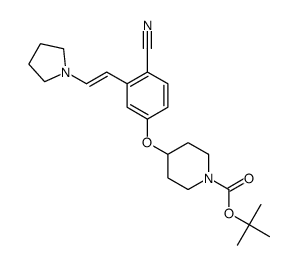4-[4-cyano-3-((E)-2-pyrrolidin-1-yl-vinyl)-phenoxy]-piperidine-1-carboxylic acid tert-butyl ester结构式