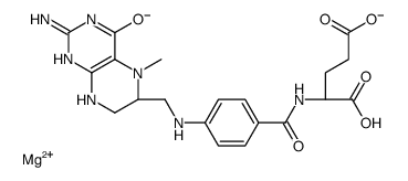 magnesium,(2S)-2-[[4-[[(6S)-2-amino-5-methyl-4-oxo-1,6,7,8-tetrahydropteridin-6-yl]methylamino]benzoyl]amino]pentanedioate Structure