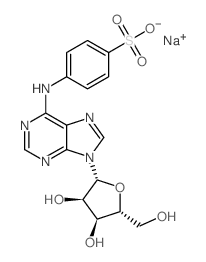 4-[(9-beta-d-ribofuranosyl-9h-purin-6-yl)amino]-benzenesulfonic acid sodium Structure