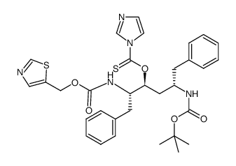 3(S)-imidazolecarbothioic acid 1,6-diphenyl-5(S)-tert-butoxycarbonylamino-2(S)-(5-thiazolemethoxycarbonylamino)hexane, ester Structure