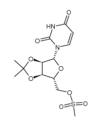 5'-deoxy-2',3'-O-isopropylidene-5'-O-methanesulfonyl-uridine结构式