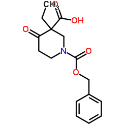 4-氧代-哌啶-1,3-二羧酸苄基乙酯结构式