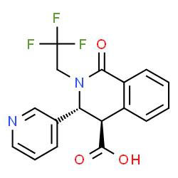 (3R,4R)-1,2,3,4-四氢-1-氧代-3-(3-吡啶基)-2-(2,2,2-三氟乙基)-4-异喹啉羧酸结构式