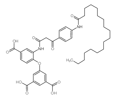 5-[4-carboxy-2-[[1,3-dioxo-3-[4-[(1-oxooctadecyl)-amino]phenyl]propyl] amino]phenoxy]isophthalic acid Structure