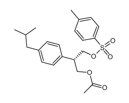 (S)-2-(4-isobutylphenyl)-3-(tosyloxy)propyl acetate结构式